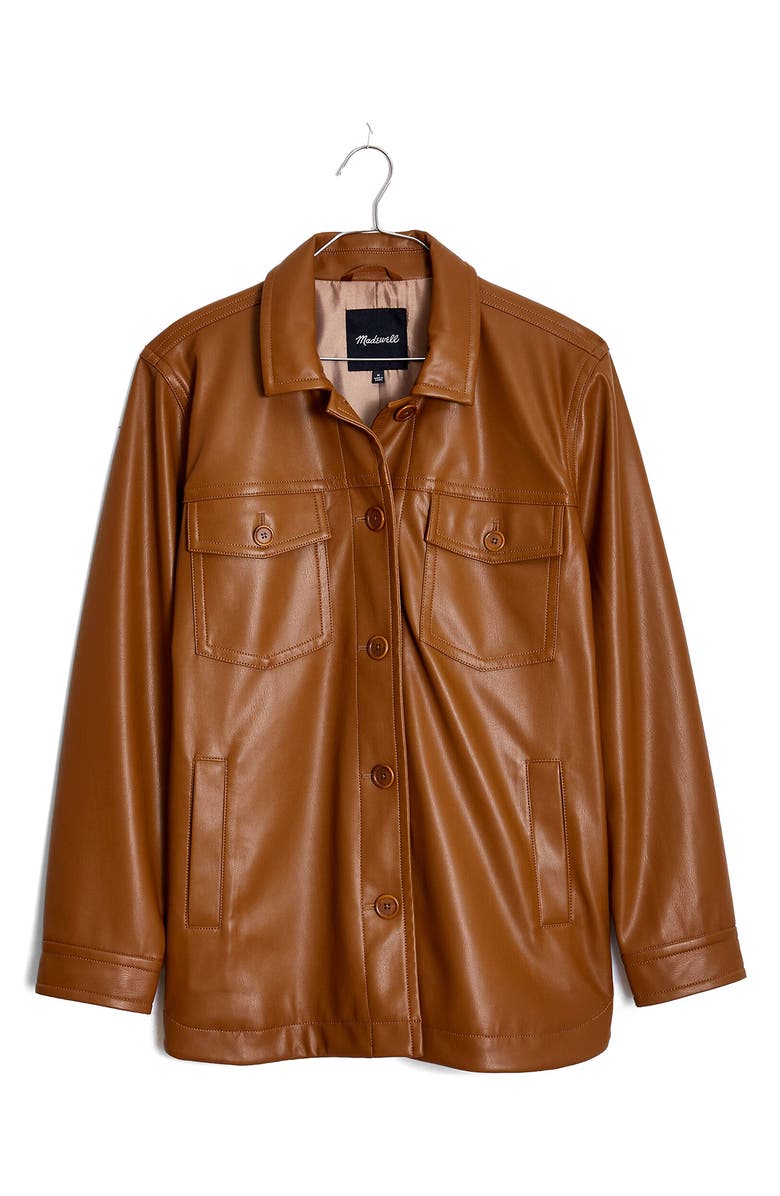 Madewell Faux Leather Chore Jacket, Alternate, color, 
