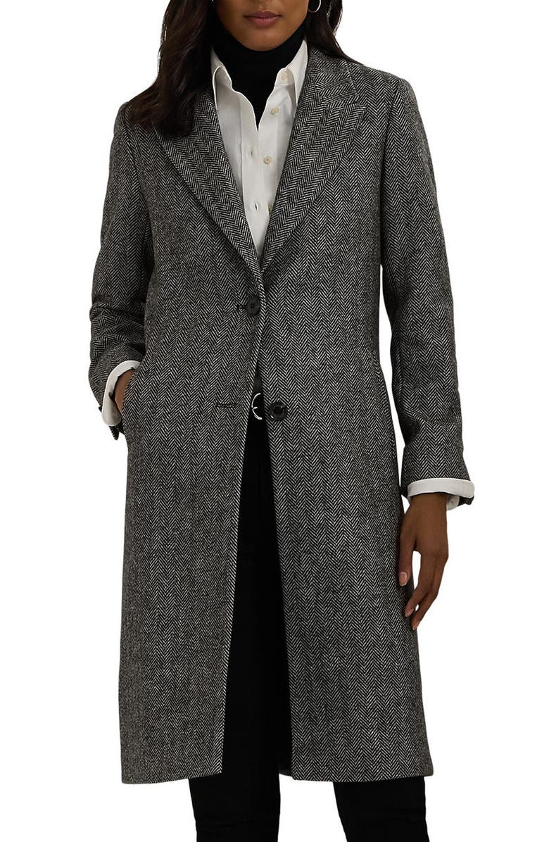 Lauren Ralph Lauren Herringbone Coat, Main, color, 
