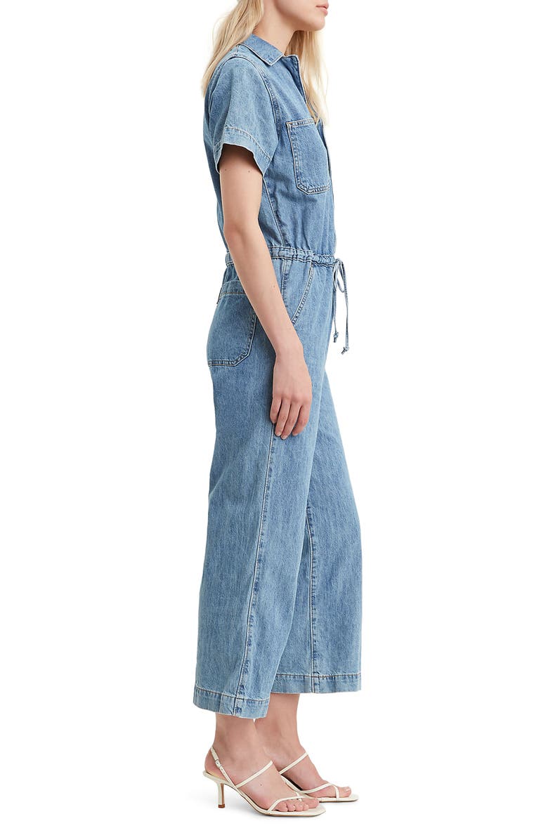 Levi's<sup>®</sup> Wide Leg Crop Denim Jumpsuit, Alternate, color, 