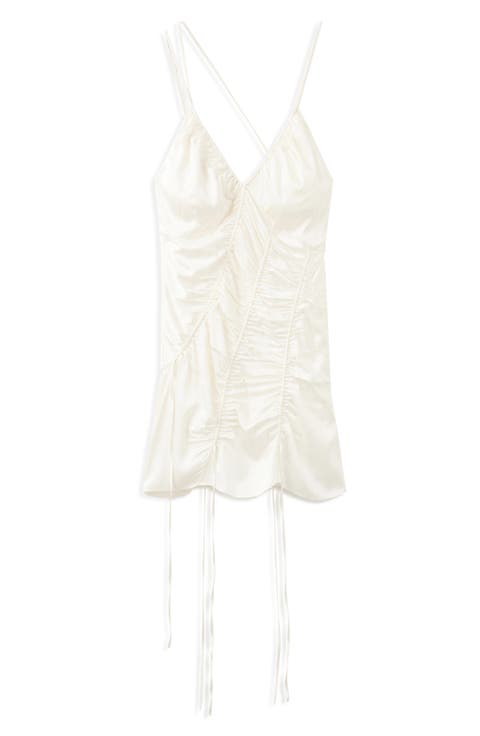 Ruched Satin Minidress
