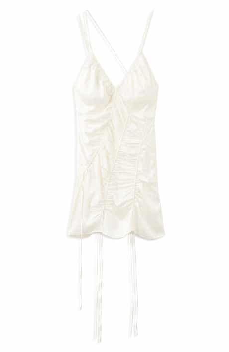 Ruched Satin Minidress
