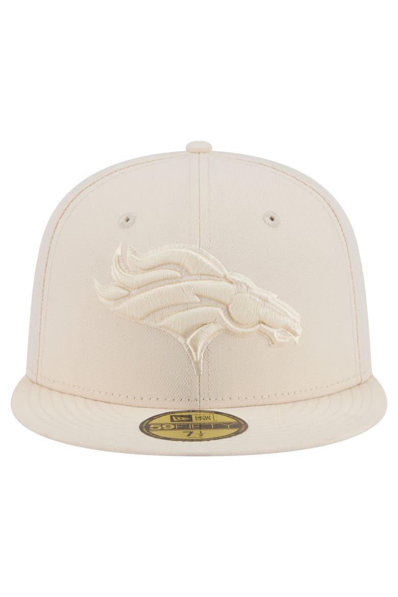 Men's New Era Cream Denver Broncos Color Pack 59FIFTY Fitted Hat, Alternate, color, Cream