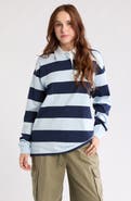 Abound Oversize Rugby Stripe Long SLeeve Polo