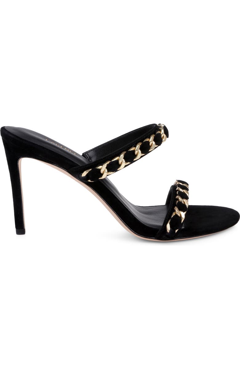 L'AGENCE Sarika Two-Strap Sandal, Alternate, color, Black Suede