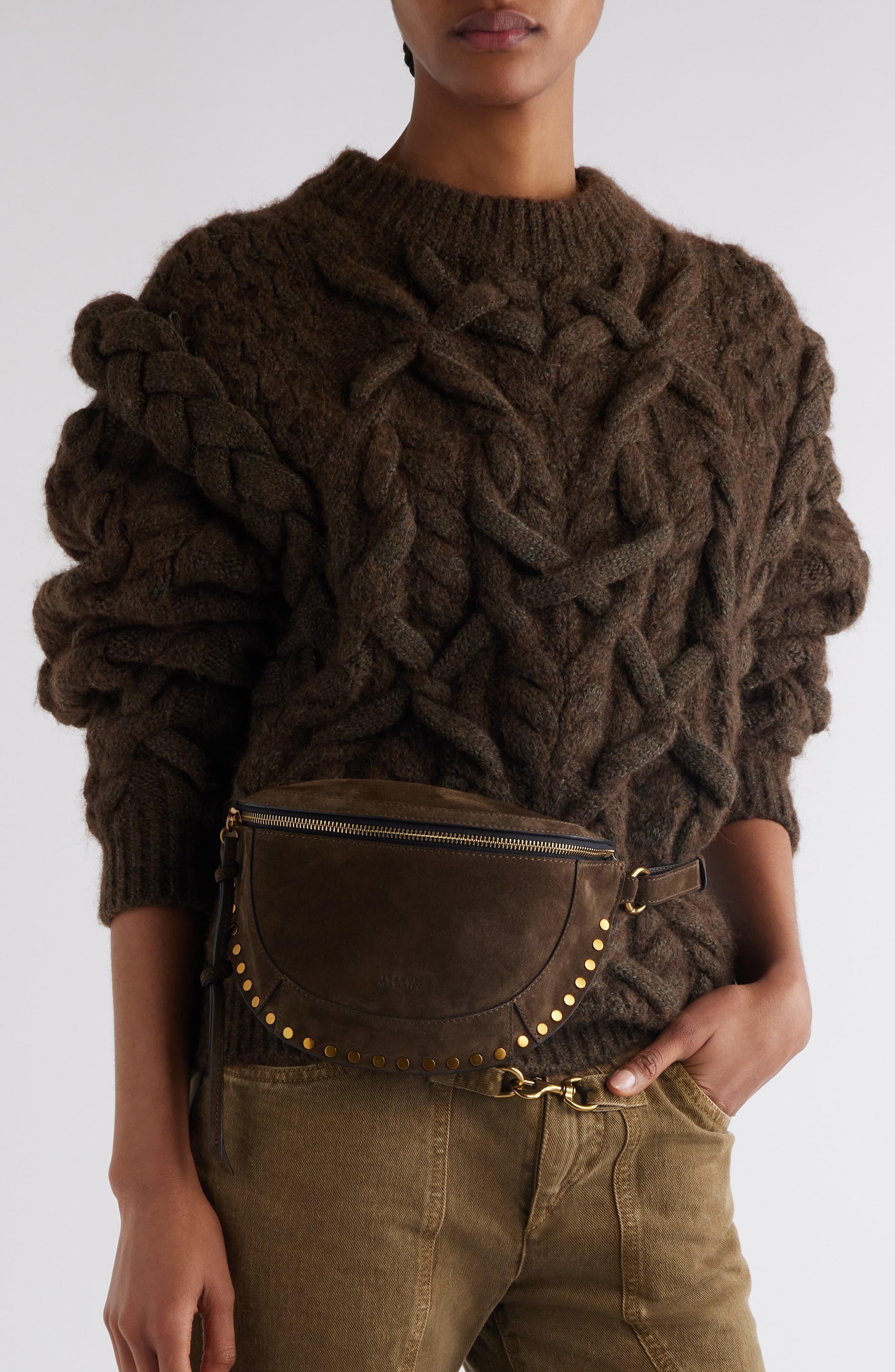 Isabel Marant Skano Stud Crossbody Bag, Alternate, color, 