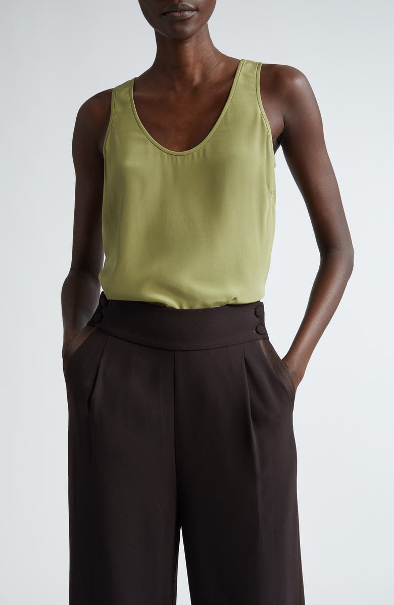 ST. JOHN Silk Crêpe de Chine Tank, Main, color, 