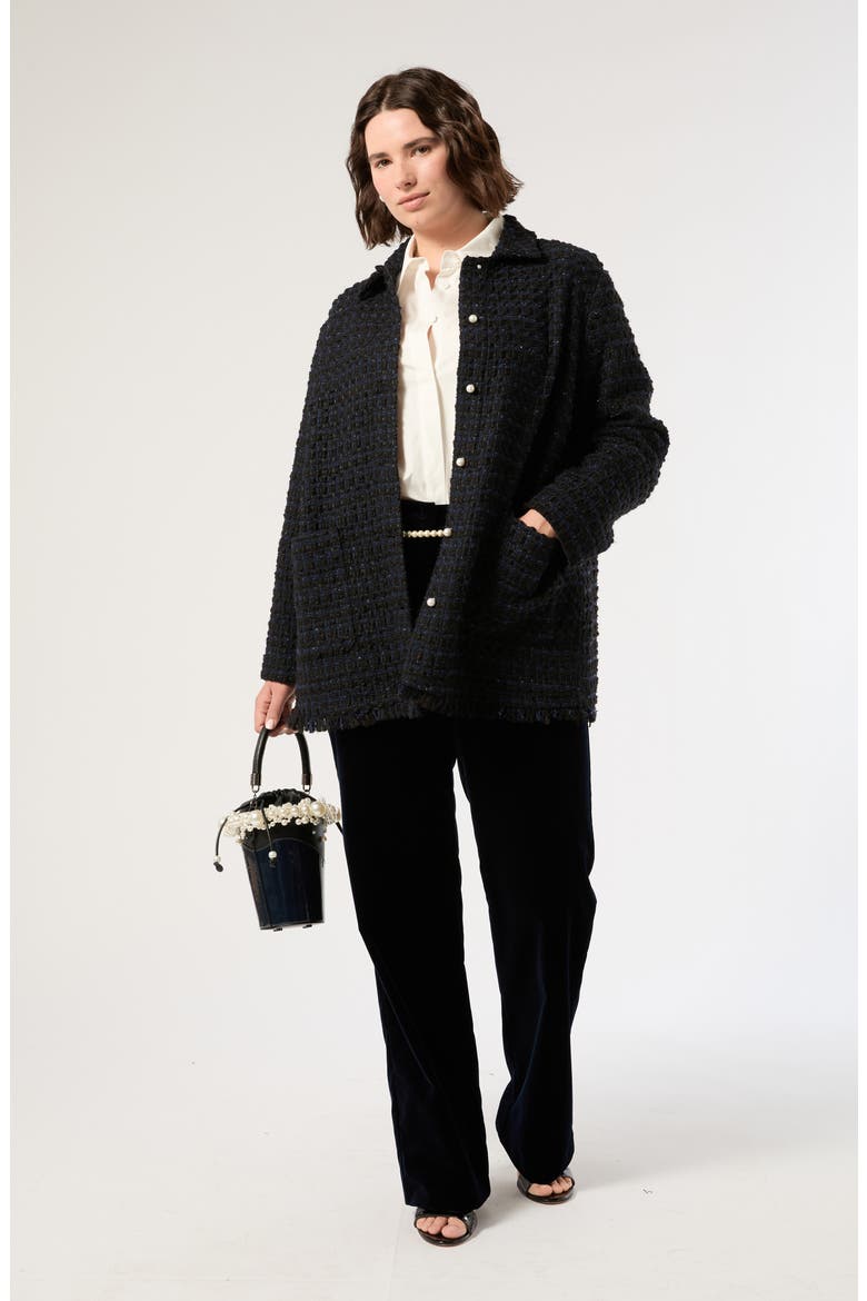Ariete Tweed Jacket, Alternate, color, BLUE/ BLACK