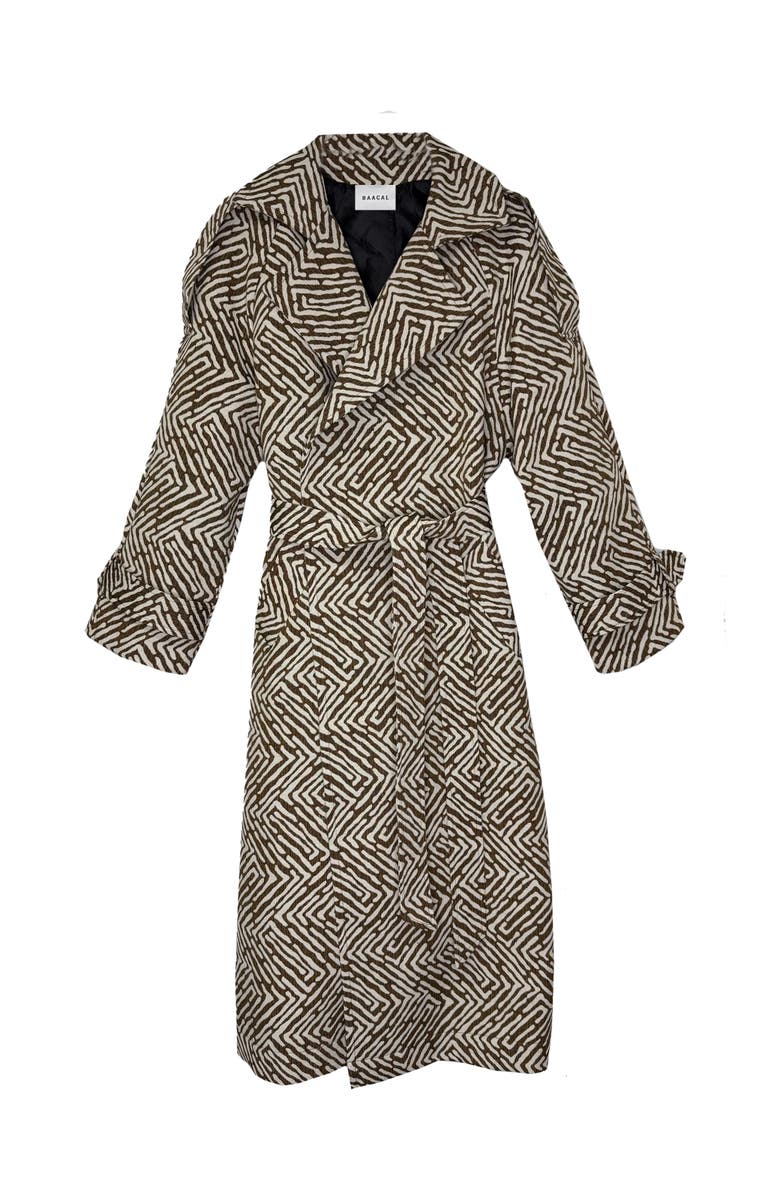 BAACAL Aria Double Breasted Trench, Main, color, Geo Brocade