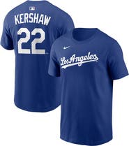 Nike Name & Number T-Shirt Nike Clayton Kershaw Royal Los Angeles Dodgers Name & Number T-Shirt