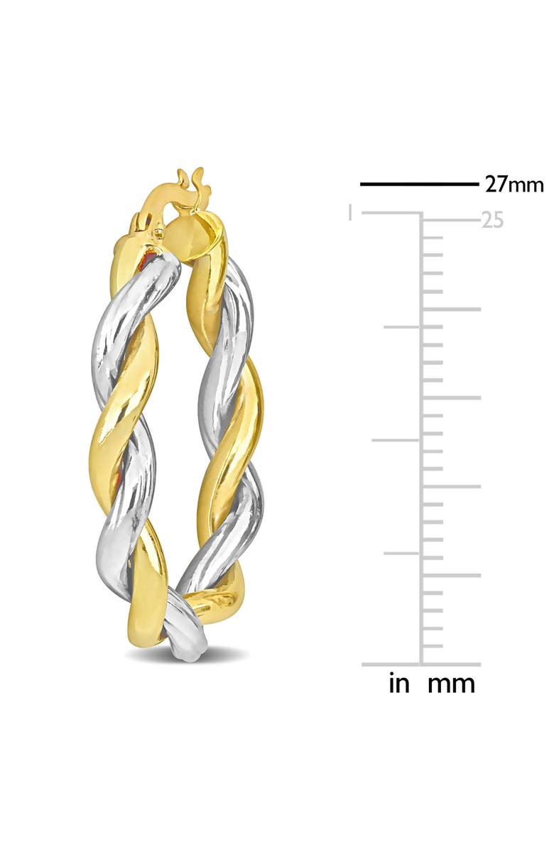 DELMAR Two-Tone Twisted Oval Hoop Earrings, Alternate, color, 