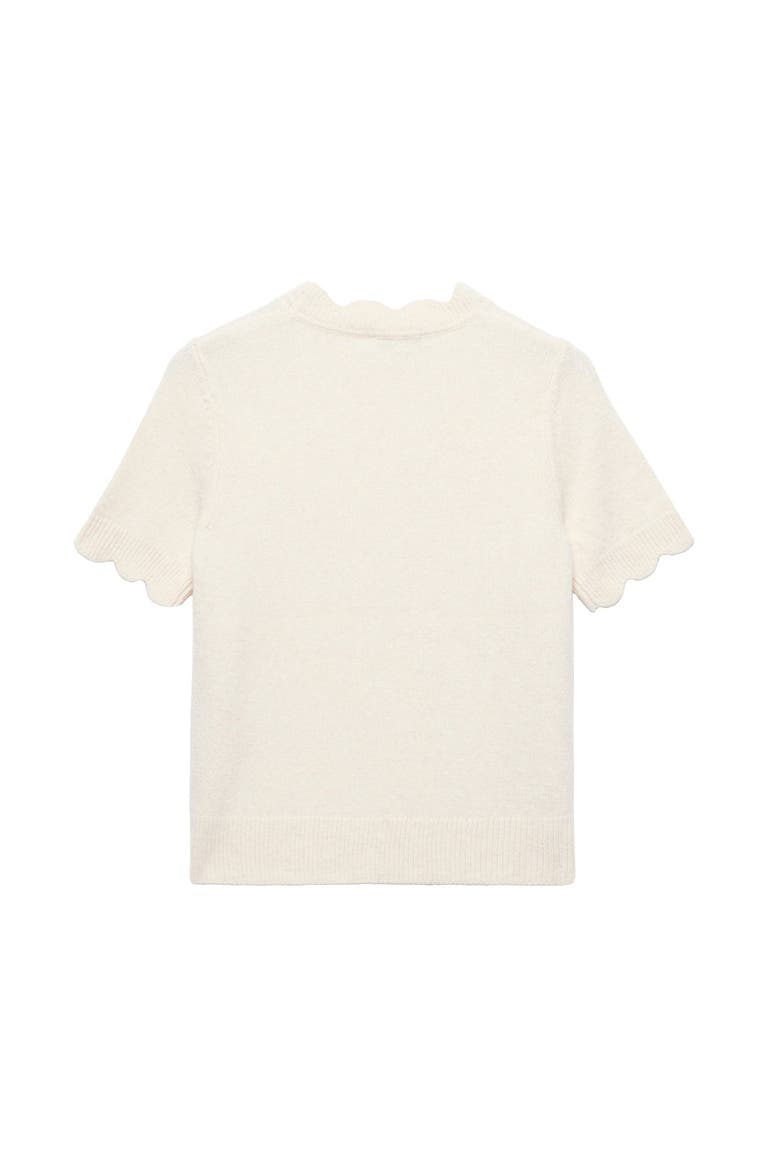 Scallop Knit Top, Alternate, color, Cream