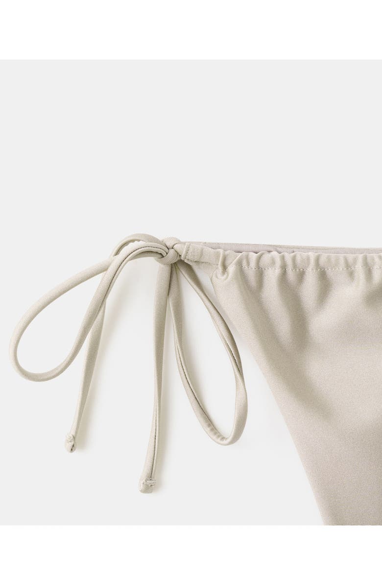 MANGO Brazilian Side Tie Bikini Bottoms, Alternate, color, Light/ Pastel Grey