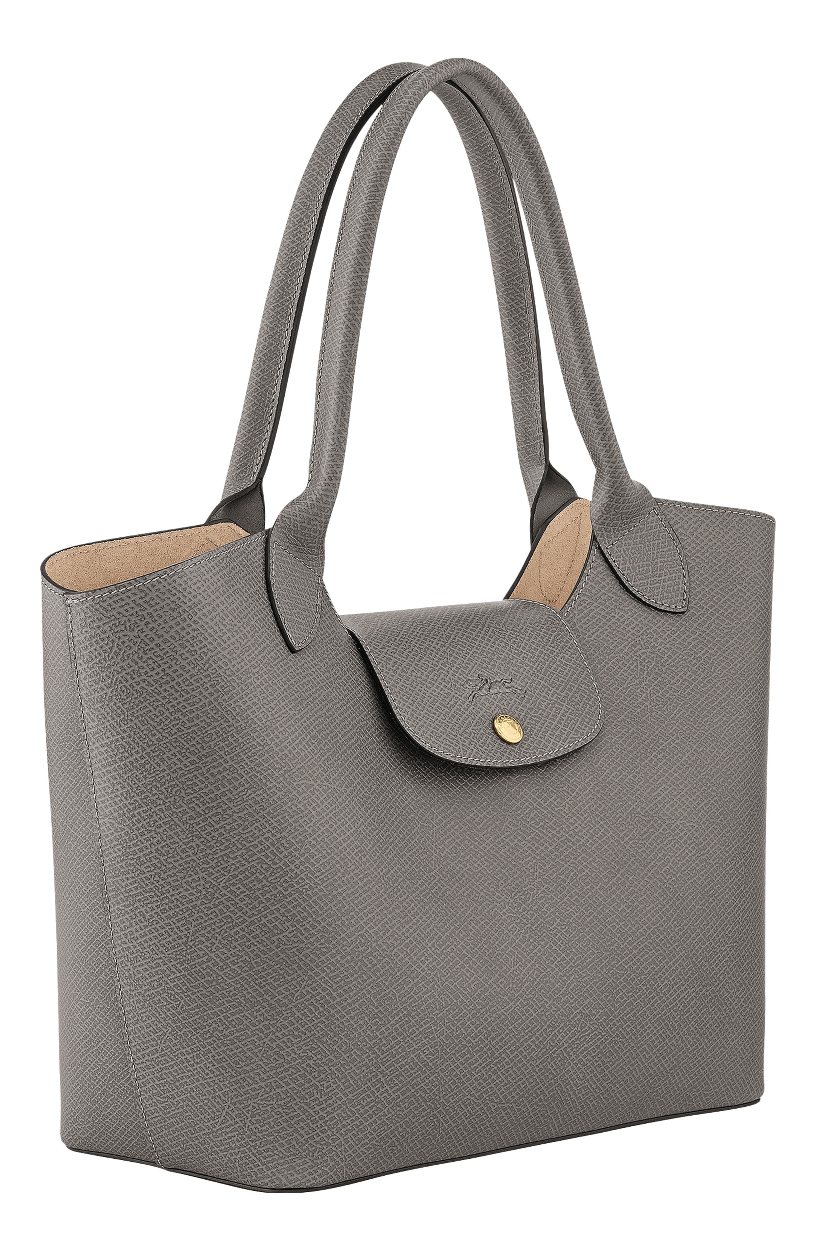 Longchamp Épure Leather Shoulder Tote, Alternate, color, Turtledove
