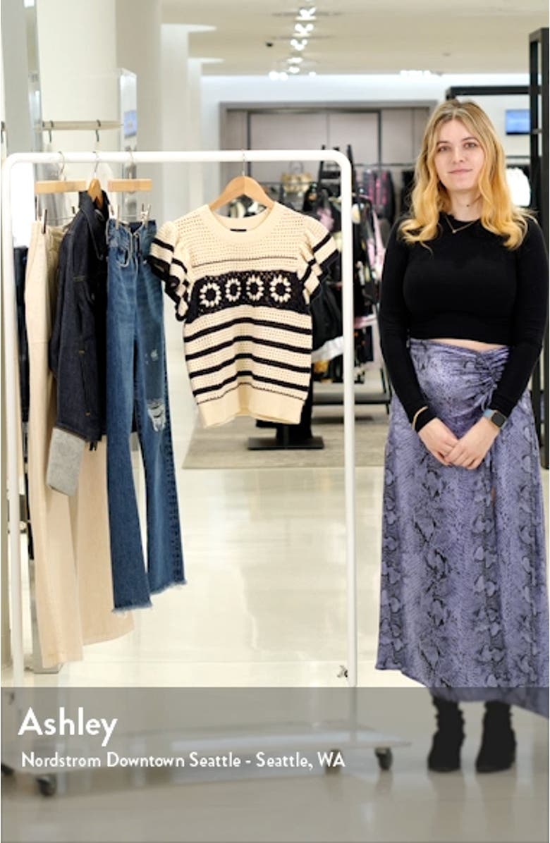 Penelope Short Sleeve Open Stitch Sweater, sales video thumbnail