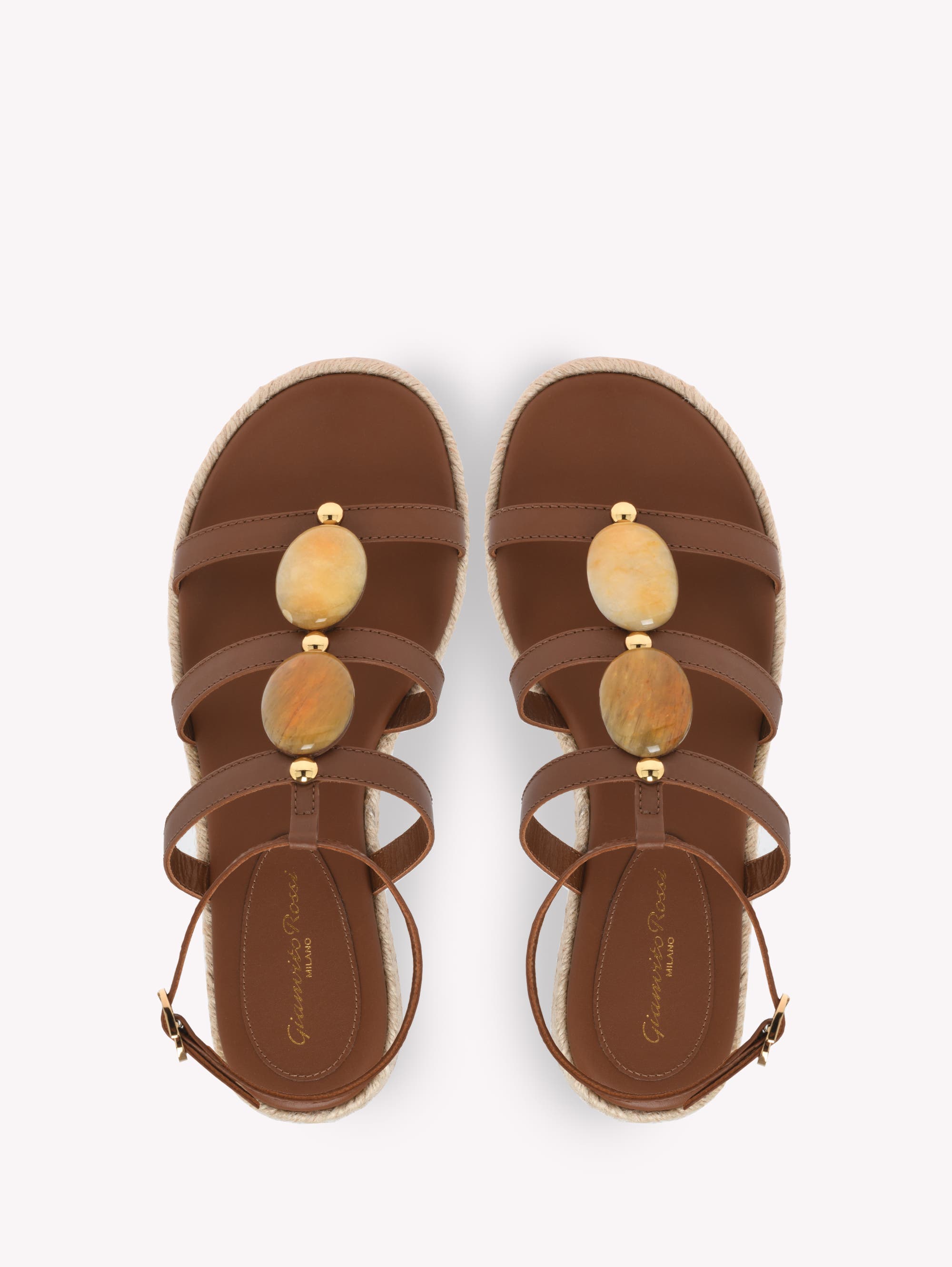Gianvito Rossi Alicudi Espadrillas, Alternate, color, Brown Calf Leather