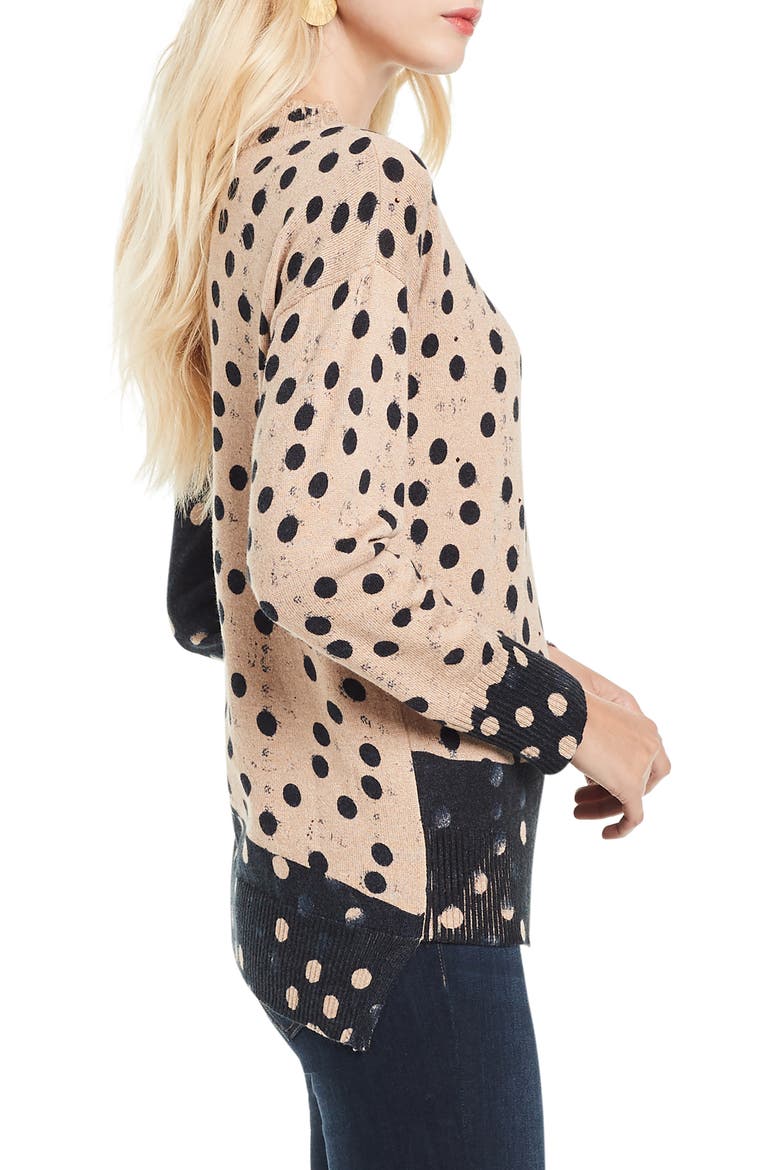 Mix & Mingle Colorblock Dot Print Sweater, Alternate, color, NEUTRAL MULTI