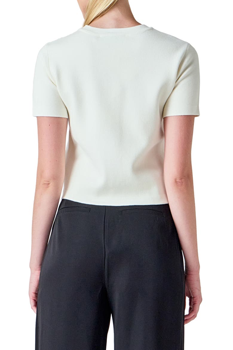 Short Sleeve Cardigan, Alternate, color, CREAM