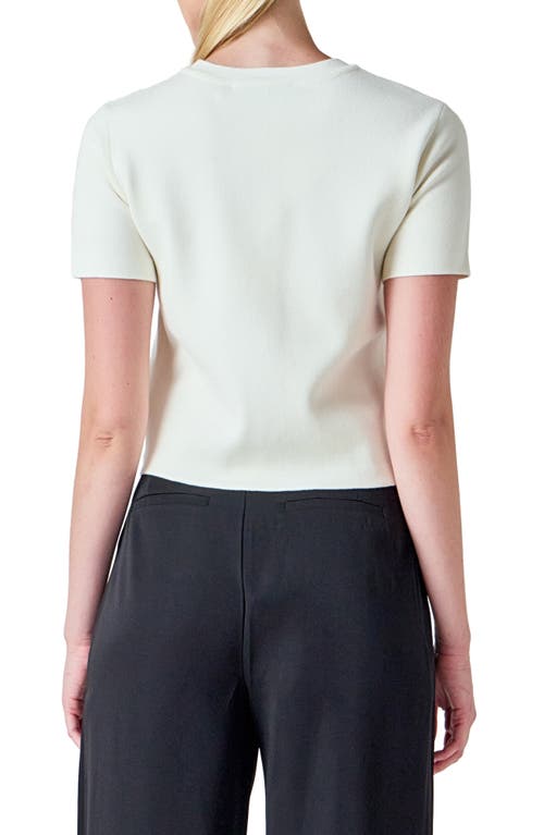 Endless Rose Short Sleeve Cardigan In White