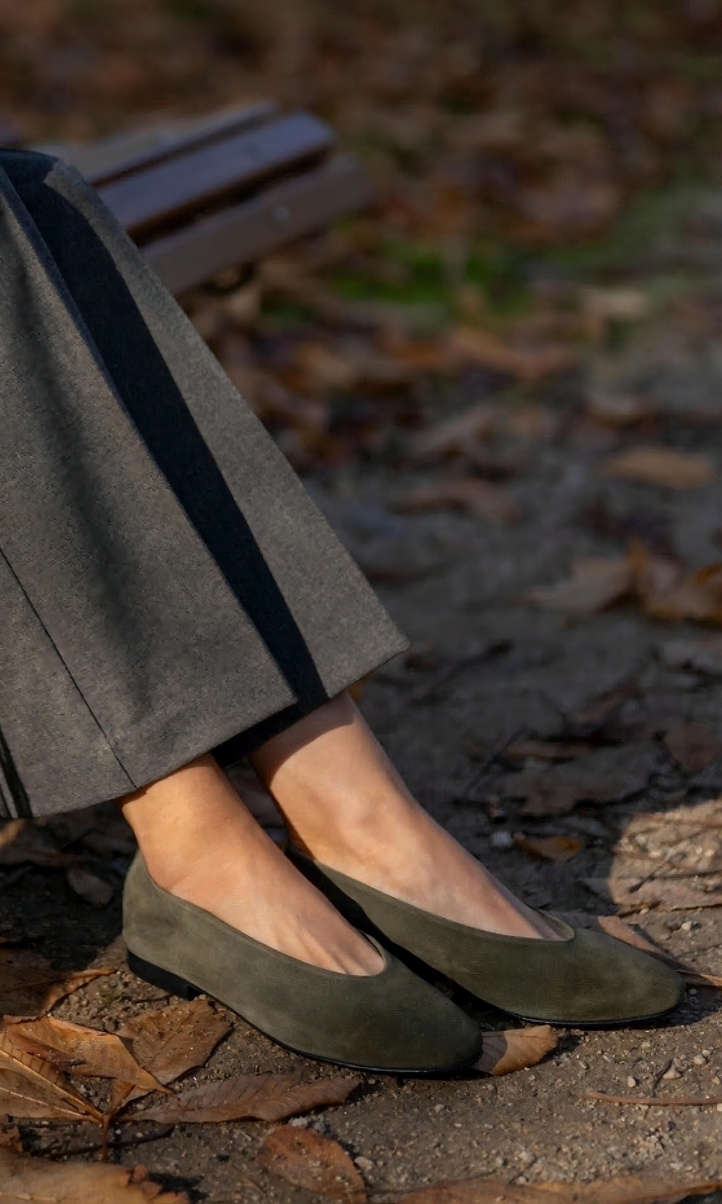 Menina Step Lucrecia Suede Ballet Flat, Alternate, color, Forest Green