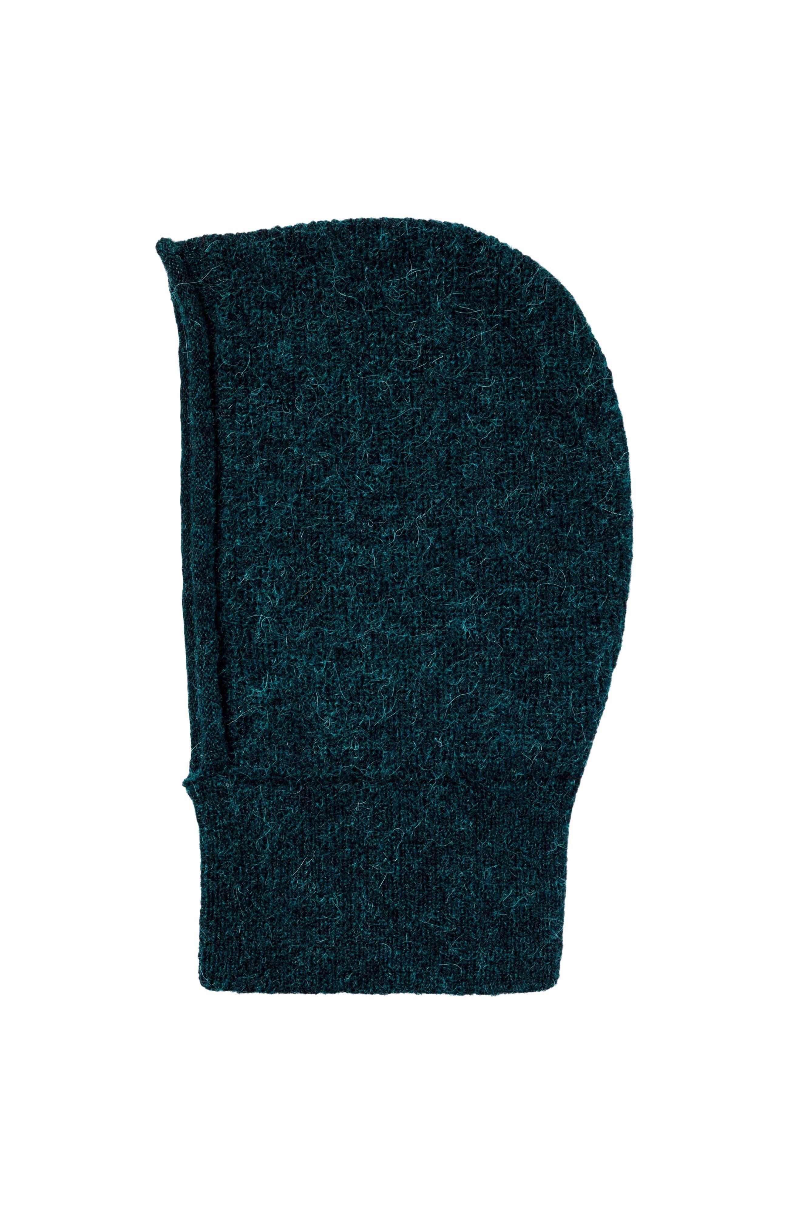HYER GOODS Upcycled Merino Wool Ribbed Balaclava in Emerald 