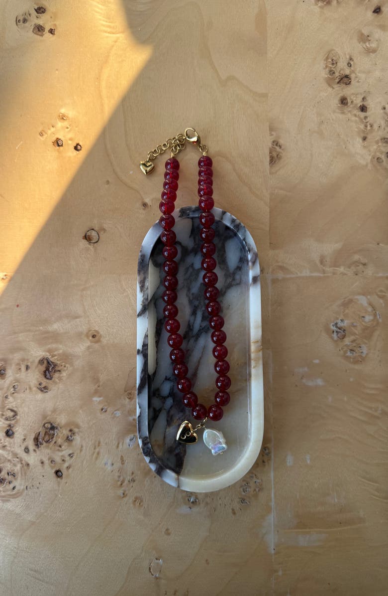 Joiana Jewelry Sailor Necklace, Alternate, color, Red / Gold / Pearl