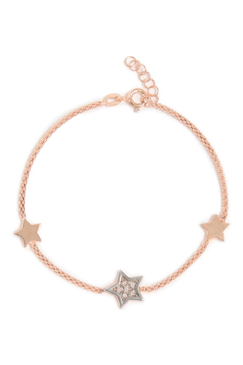 Diamond Star Station Bracelet, Main, color, ROSE