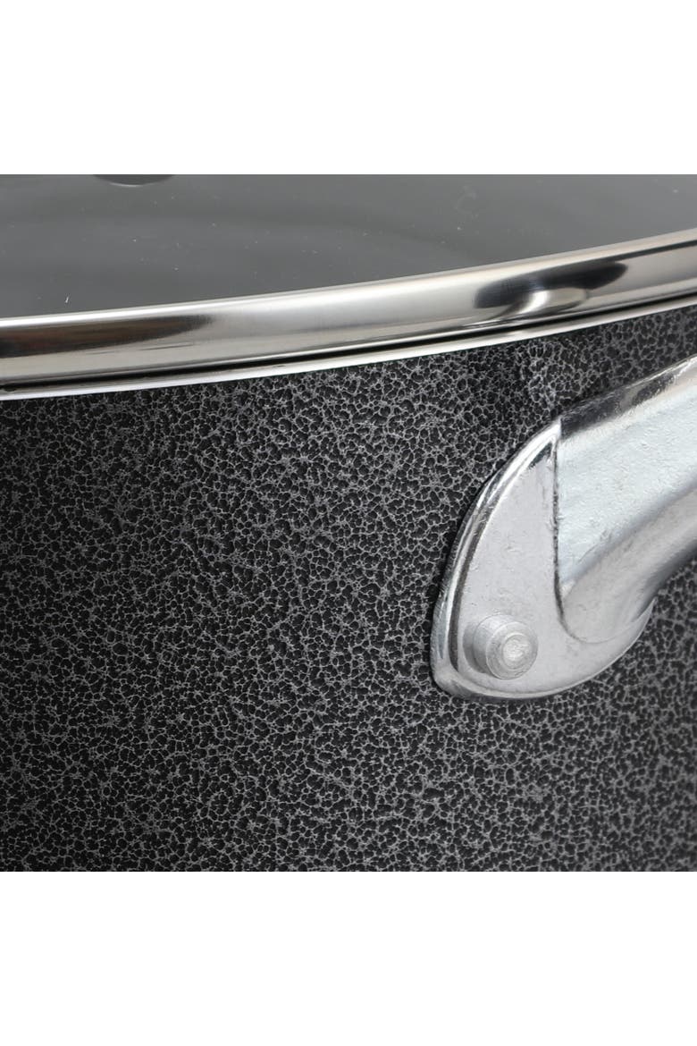 Clairborne 6 Quart Aluminum Hammered Tone Dutch Oven with Lid, Alternate, color, Black