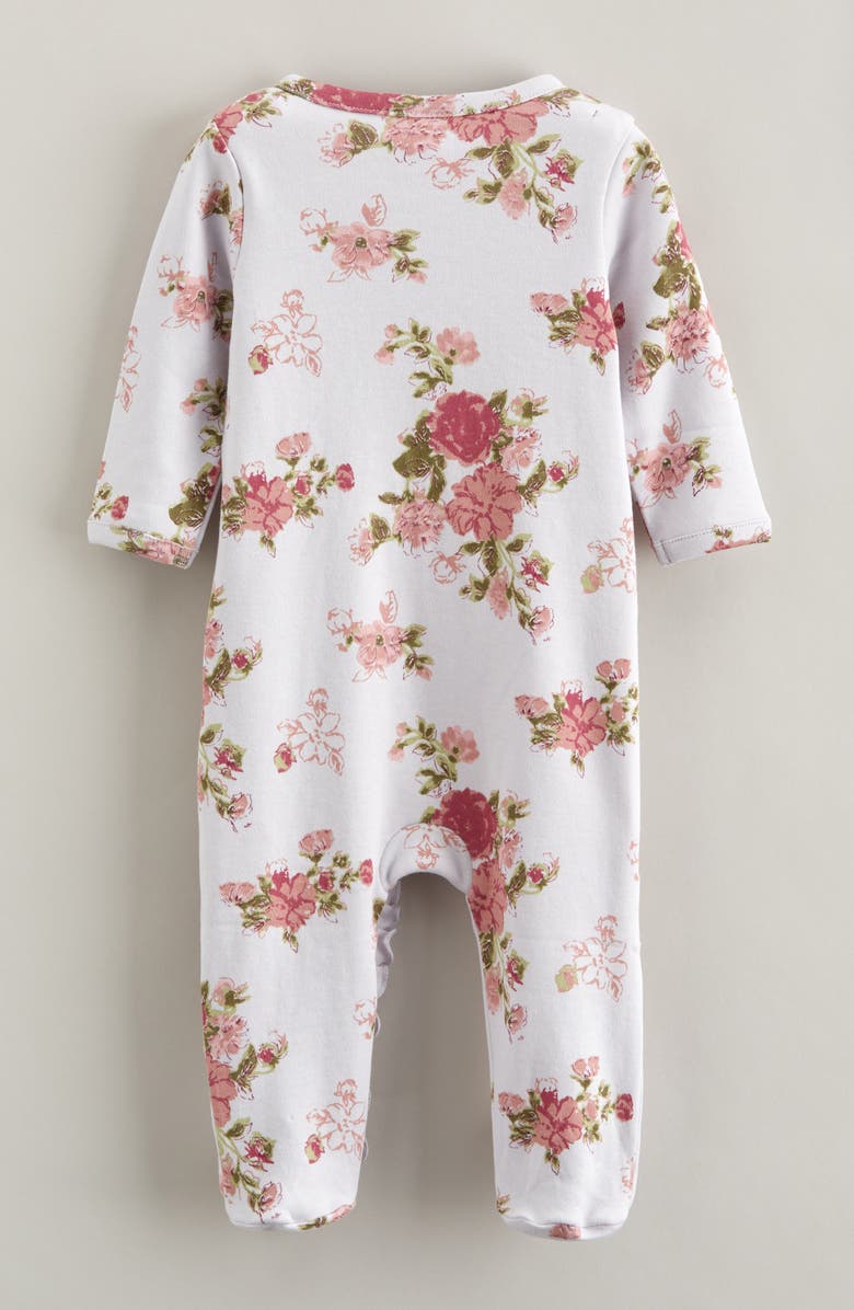 Nordstrom Floral Ruffle Zip-Up Cotton Footie, Alternate, color, Purple Hint Agnes Floral