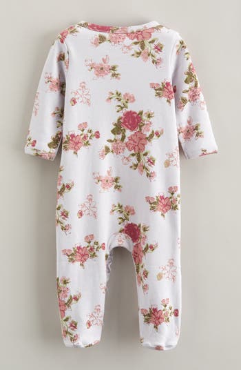 Floral Ruffle Zip-Up Cotton Footie