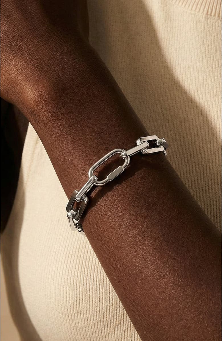 Ora Ana The Bailey Lock Bracelet, Alternate, color, Silver