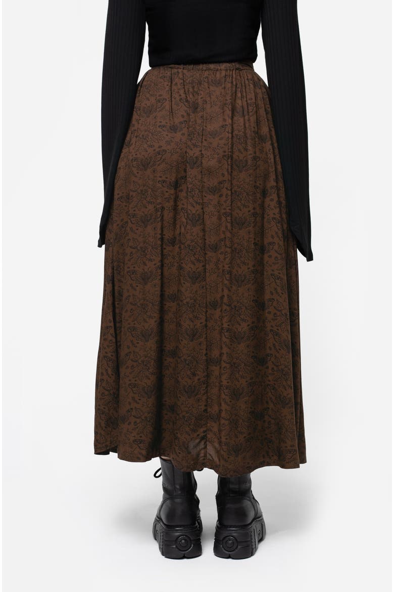 Rosamoth Button Up Midi Skirt, Alternate, color, Brown