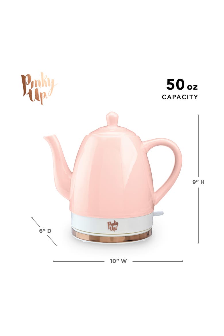 Noelle Ceramic Electric Tea Kettle, Alternate, color, Pink