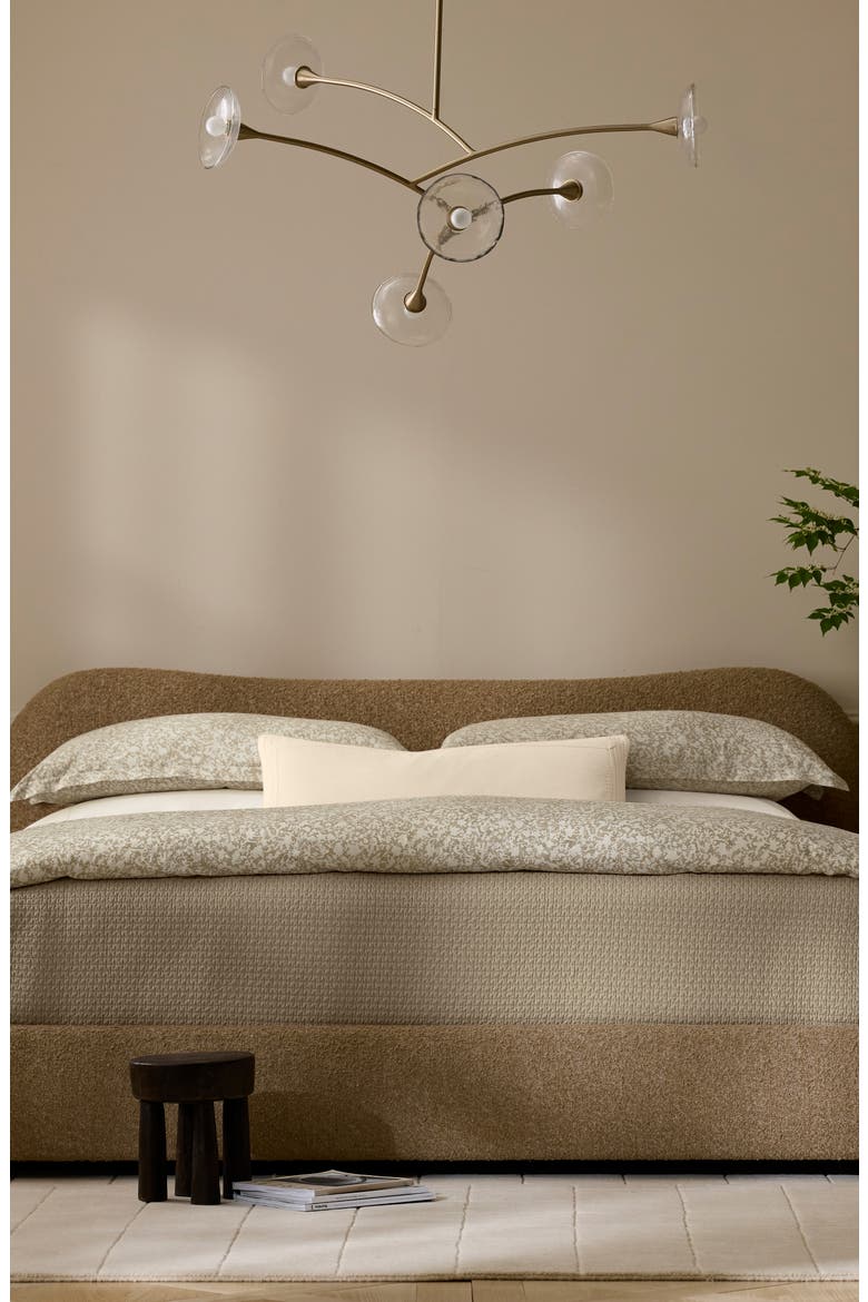 Signature Garden Print Hemmed Organic Cotton Duvet Cover & Shams Set, Alternate, color, OAK