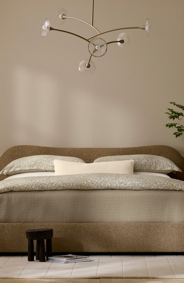 Boll & Branch Signature Garden Print Hemmed Organic Cotton Duvet Cover & Shams Set, Alternate, color, Oak