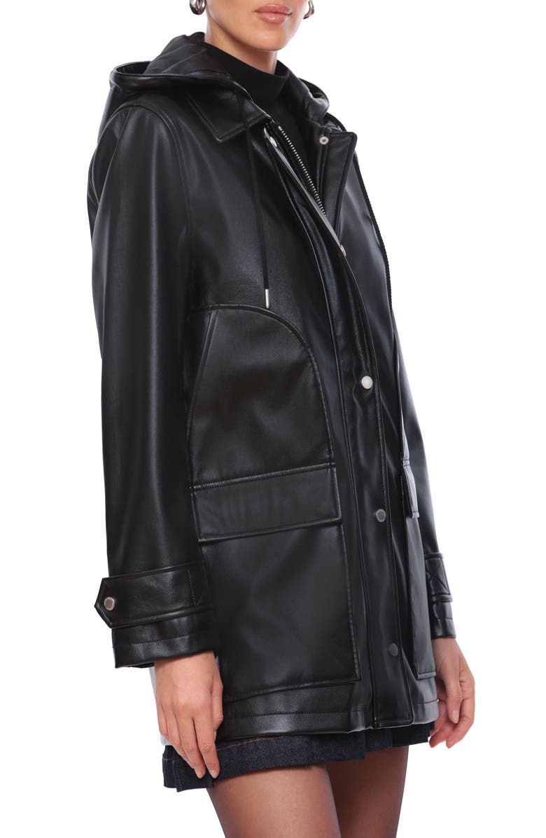 Avec Les Filles Faux Leather Hooded Jacket, Alternate, color,