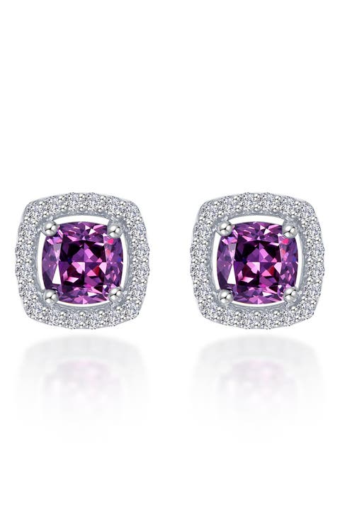 Cushion Halo Stud Earrings