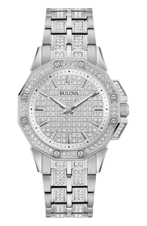 Octava Pavé Crystal Bracelet Watch, 34mm