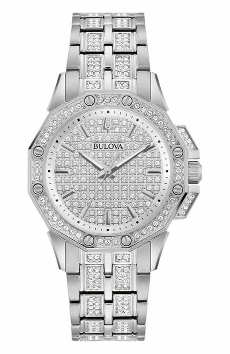 BULOVA Octava Pavé Crystal Bracelet Watch, 34mm