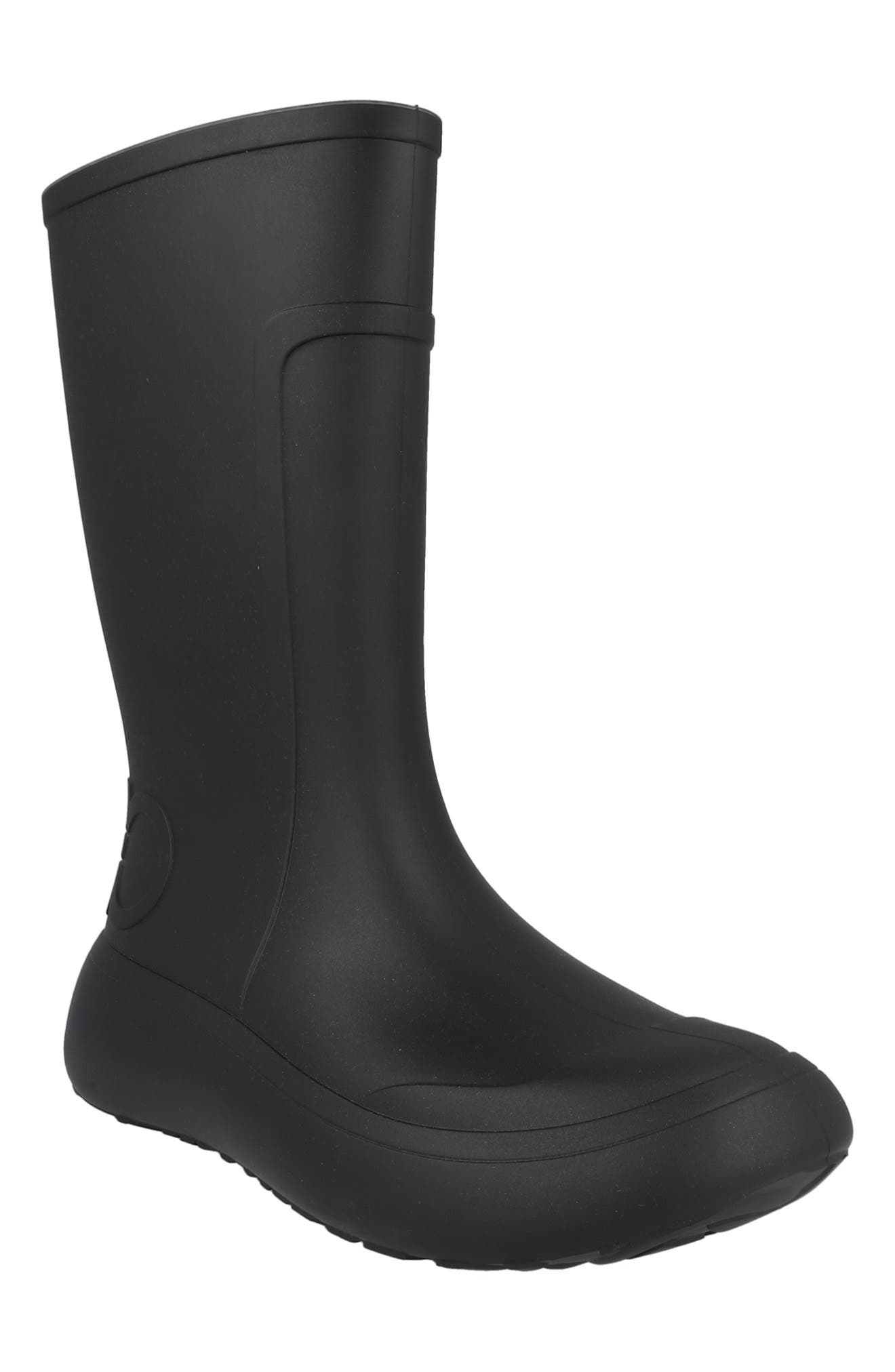 FERRAGAMO Rubber Rain Boot, Main, color, Black