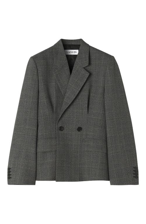 Lanvin Double-breasted Tailored Jacket In Prince Of Wales Wool In Gray