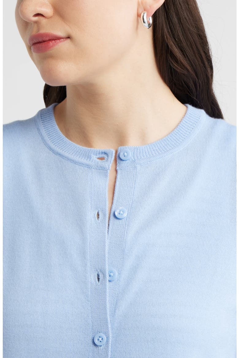 Merino Wool Blend Cardigan, Alternate, color, BLUE WINDSURFER
