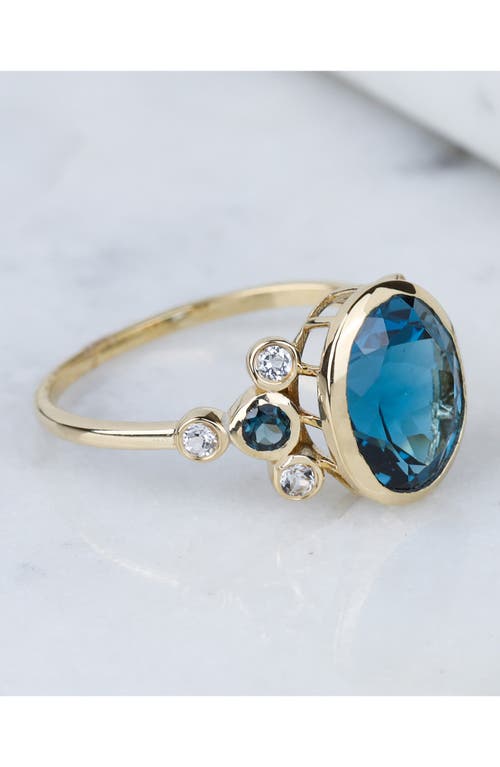 Ys Gems London Blue Topaz Ring In Blue