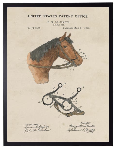 Horse Bridle Patent in Black Frame