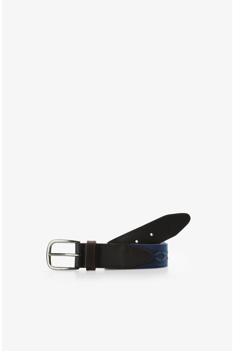 Geometric print belt, Main, color, Blue