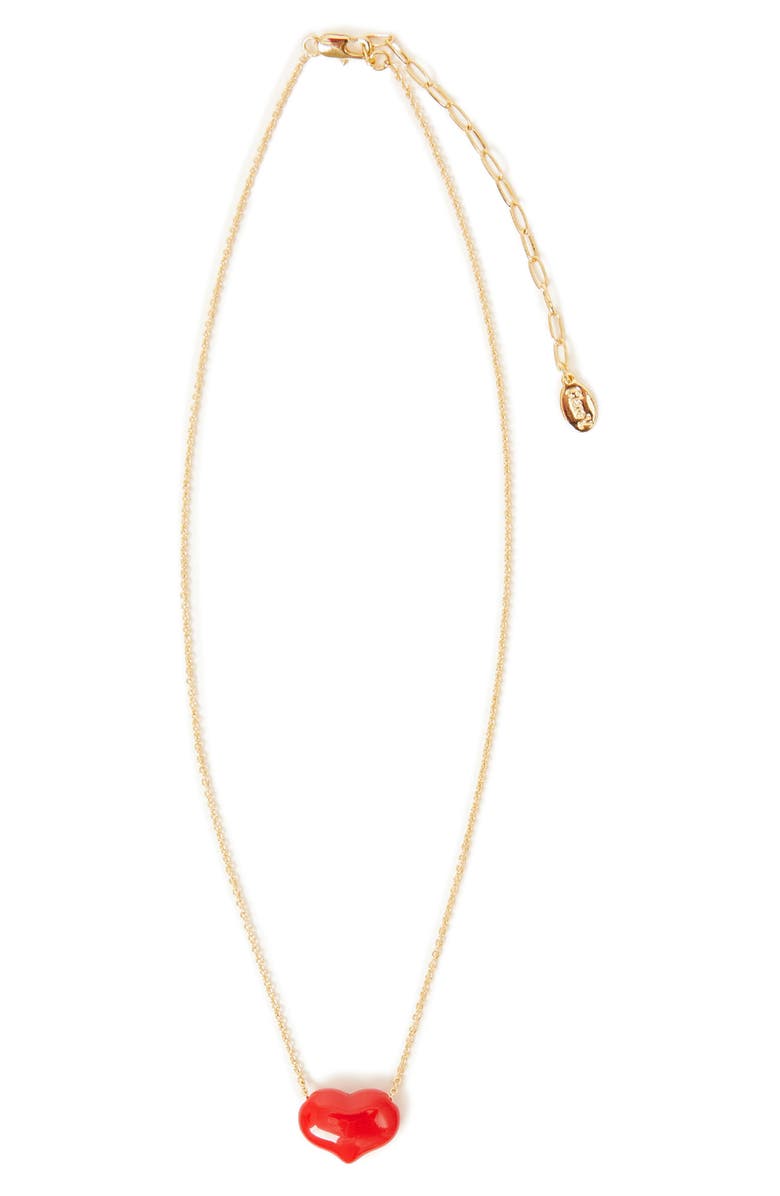 Clare V. Petite Mylar Heart Necklace, Main, color, 