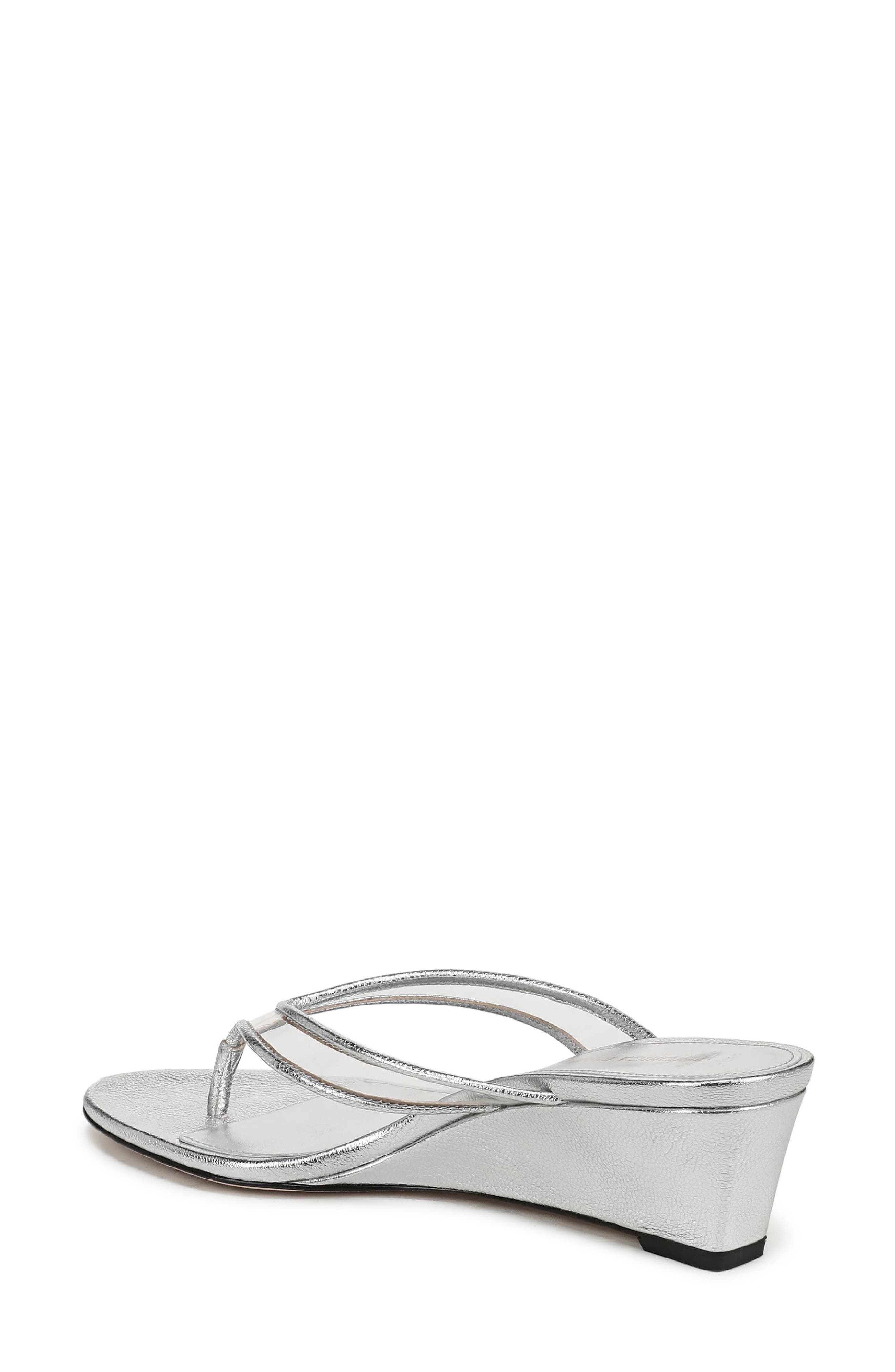 Veronica Beard Clea Wedge Flip Flop, Alternate, color, Clear/ Silver