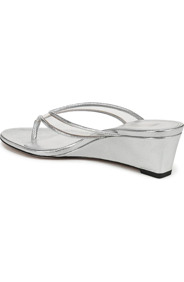 Veronica Beard Clea Wedge Flip Flop, Alternate, color, Clear/ Silver