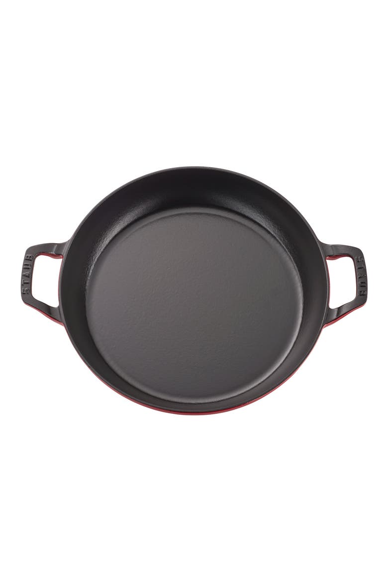 3.5 Quart Enameled Cast Iron Braiser with Glass Lid, Alternate, color, CHERRY