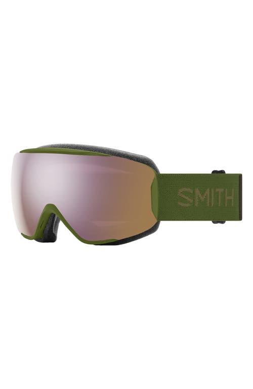 Smith Moment 192mm Chromapop™ Low Bridge Snow Goggles In Olive/chromapop Rose Gold