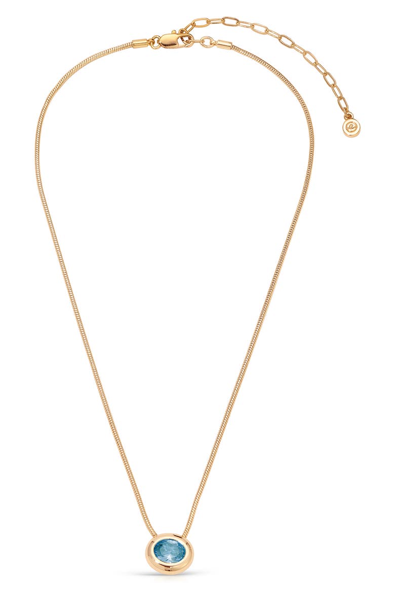 Cubic Zirconia Pendant Necklace, Alternate, color, BLUE
